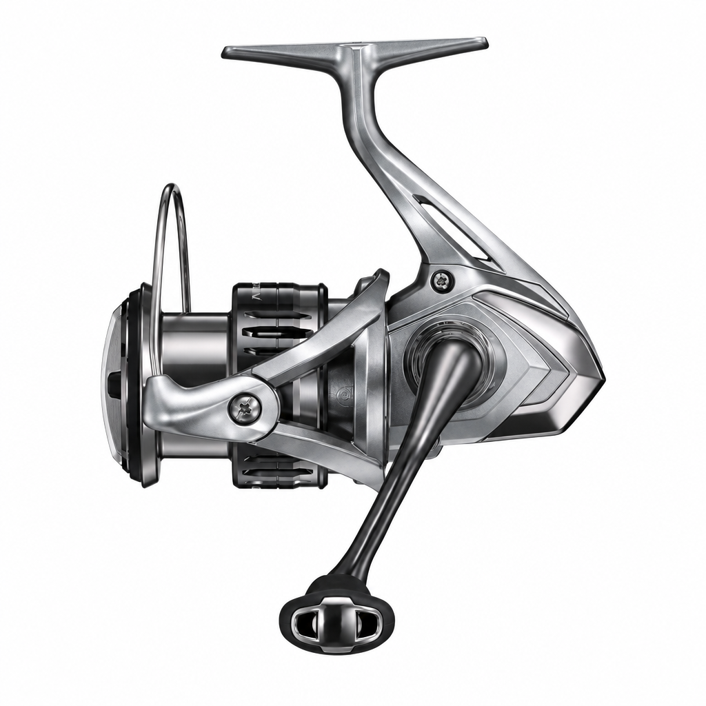 Shimano Nasci 2500HG-C spininginė ritė, pilnai matoma kvadratiniame baltame fone