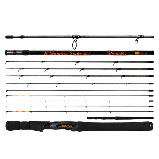 Full RUMPOL X-Distance Light fishing rod on a white square background