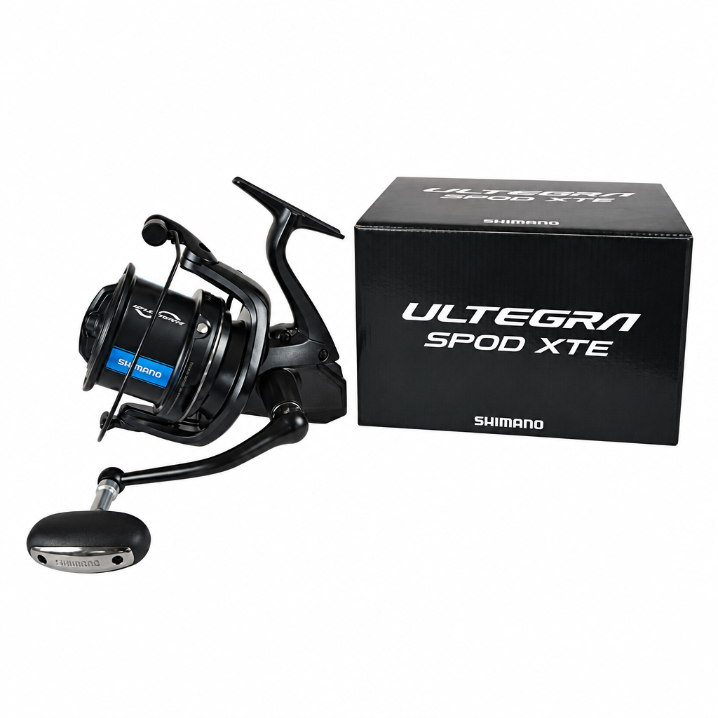 Shimano Ultegra XTE Spod ritė, pilnai matoma kvadratiniame baltame fone