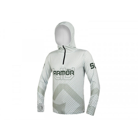 Megztinis su gobtuvu Delphin UV ARMOR 50+ Olive  apsaugo nuo saulės nudegimo